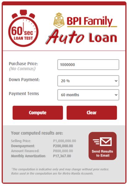 auto loan bpi calculator|metrobank car loan calculator philippines.